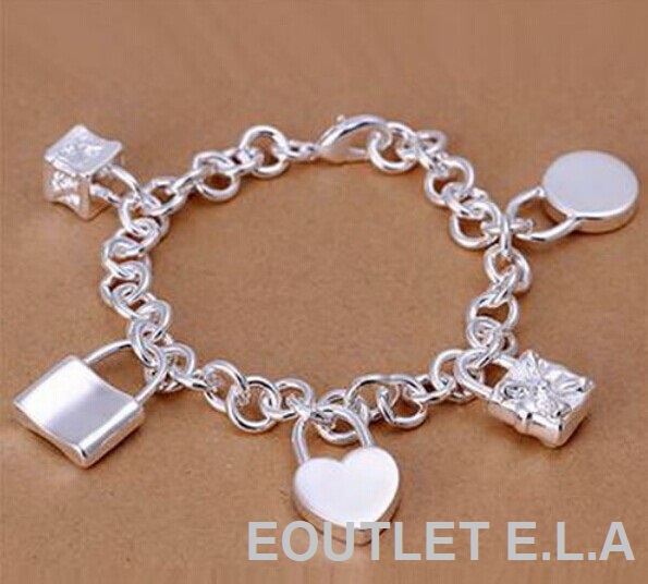 COLLECTION OF LOCKS SILVER BRACELET-20cm